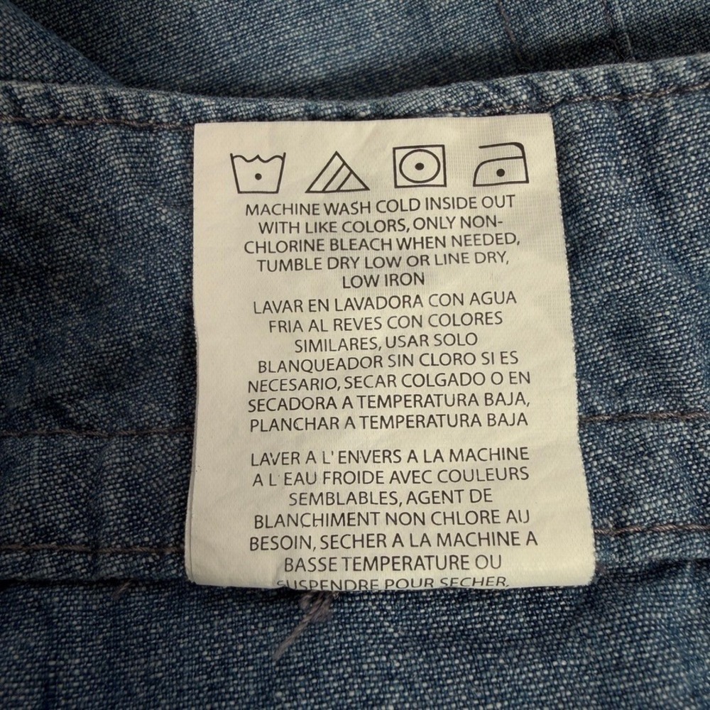 Riders by Lee Womens 14M Chambray Shorts Blue Cotton Utility Casual Pockets - Picture 5 of 6